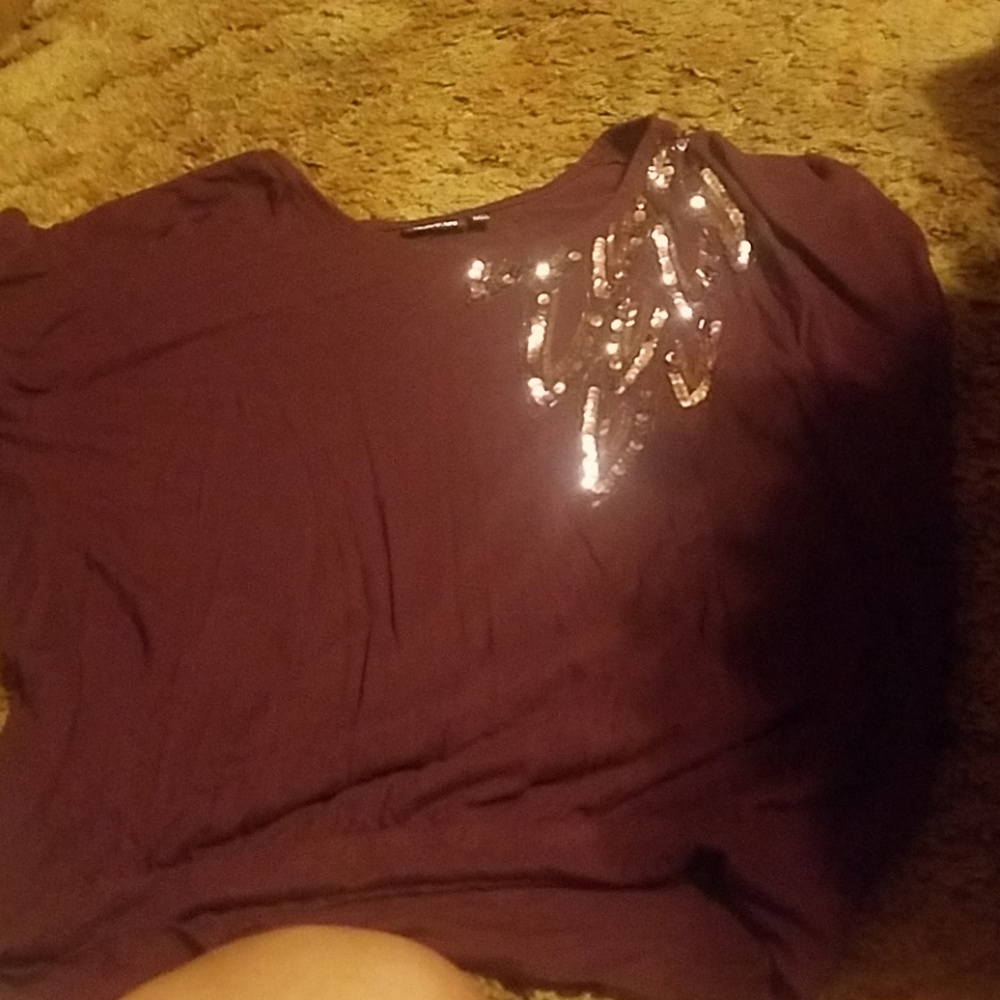 Dark purple shirt with sparkles